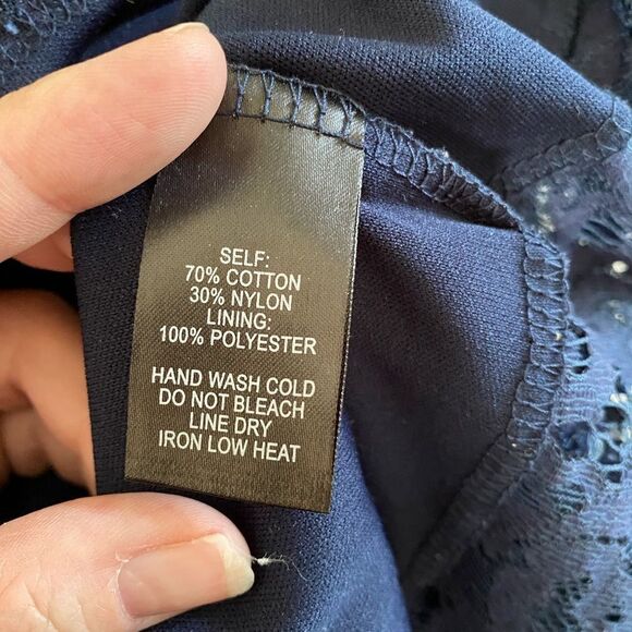 Lulu’s Turn Back Time Navy Blue two piece skirt set size S 70% cotton - Picture 12 of 12